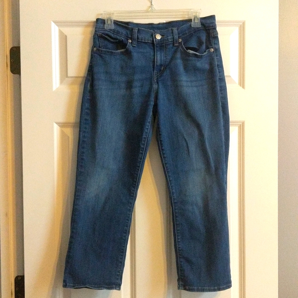 Boys Levi Strauss Dark Blue Denim Jeans Size 28 wide leg